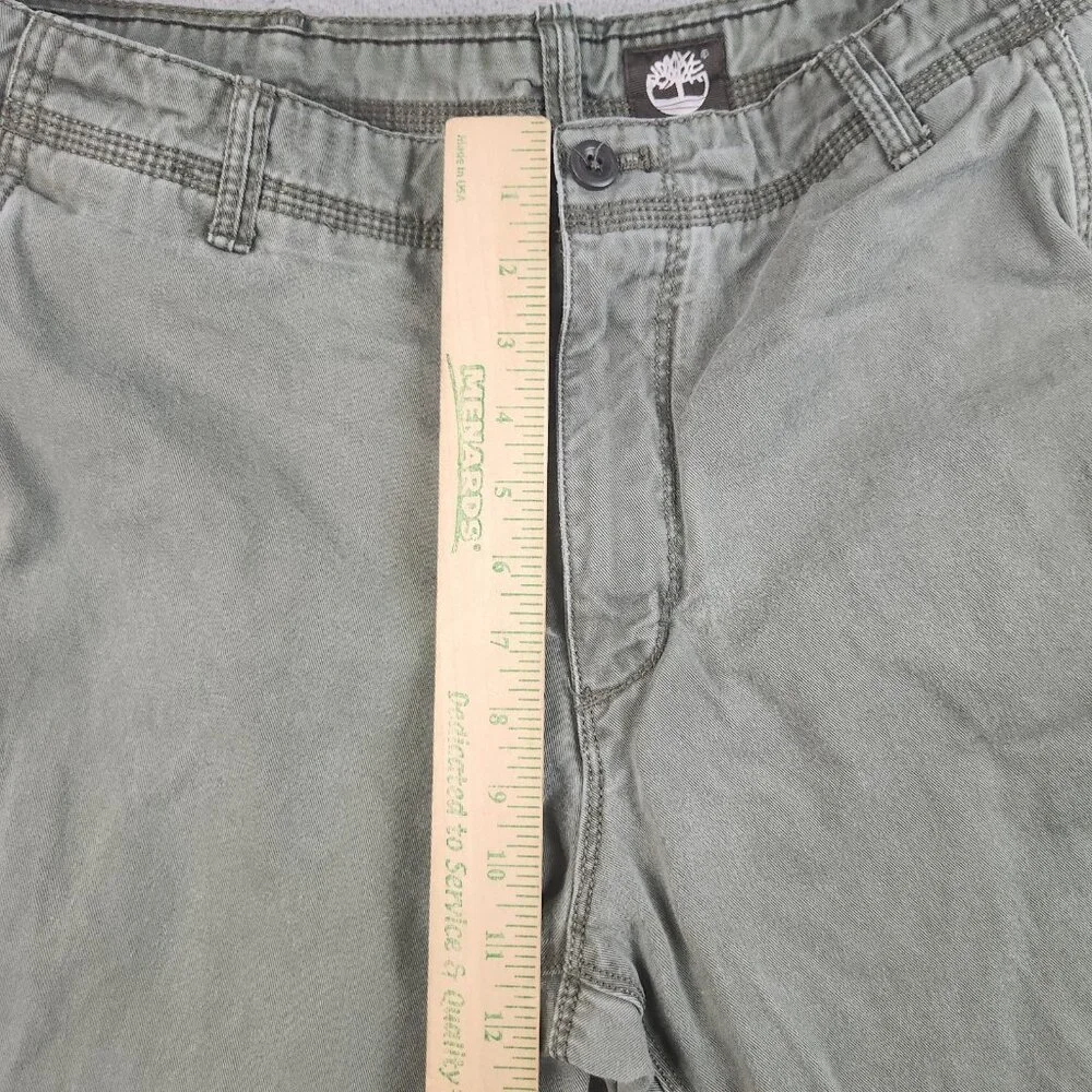 Timberland Pants Mens 34x30 Green Y2K Straight Leg Canvas Cotton Durable Outdoor